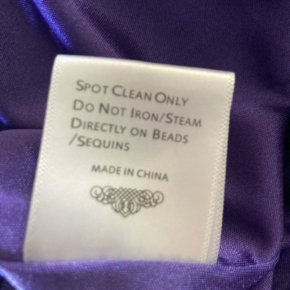 Sue Wong Purple Embroidered Sheath Dress-0 - Picture 6 of 12